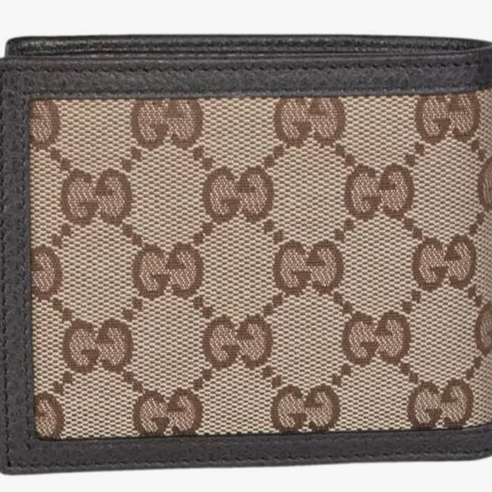 Gucci Guccissima Canvas and Ebony Leather Trim Men’s Wallet - Picture 2 of 7